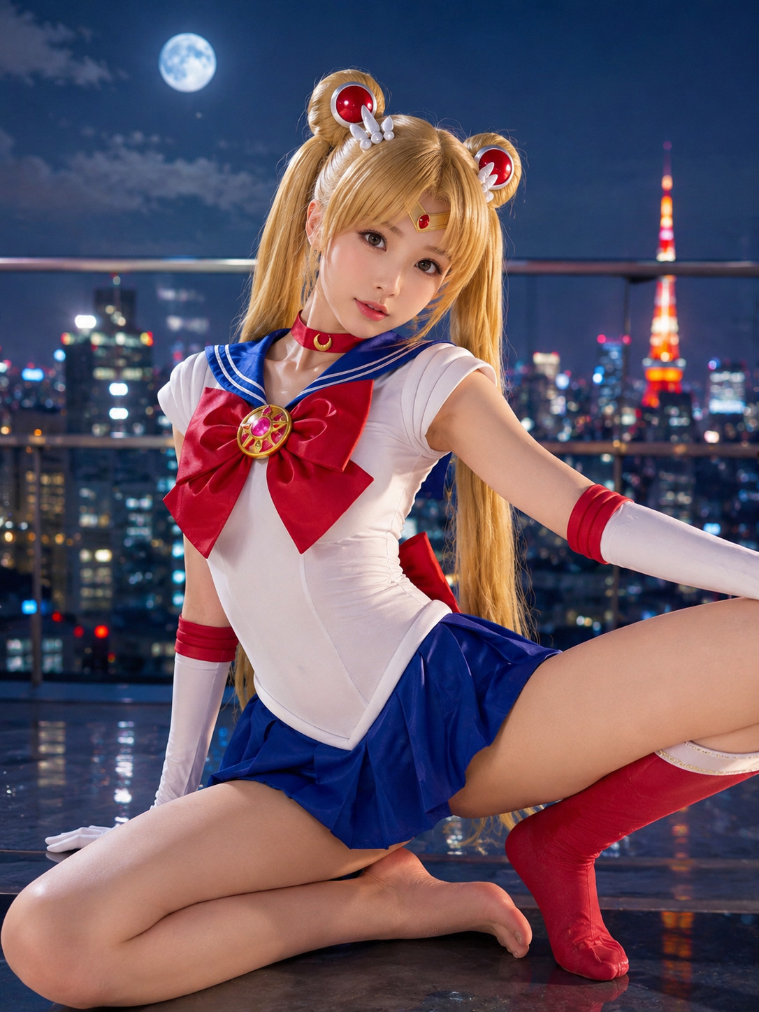 「セーラームーン 月野うさぎ」実写/リアル系のAIコスプレ画像