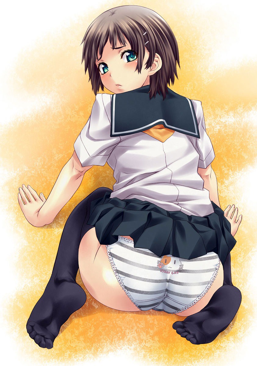 縞々パンツの次元エロ画像(Part2)